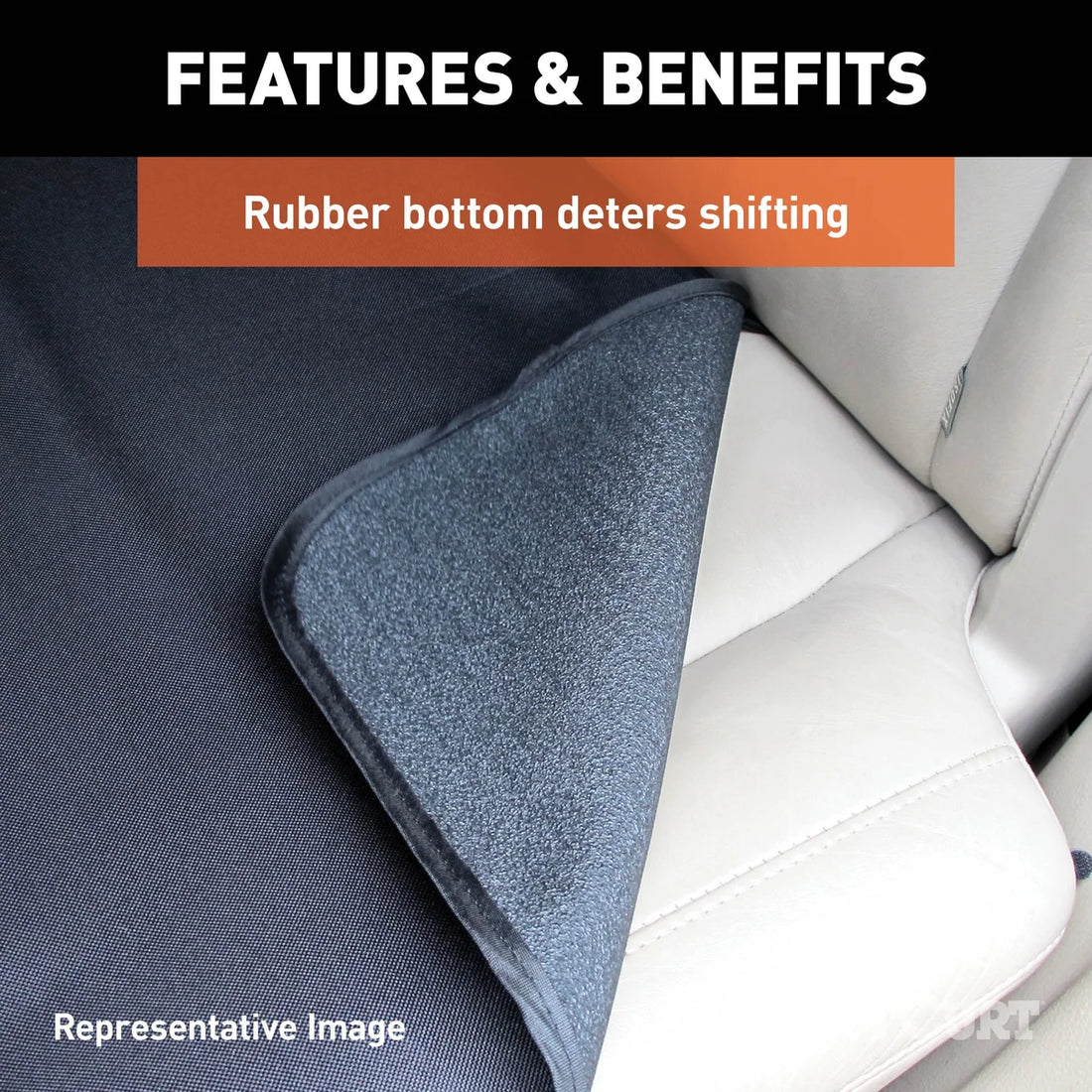 CURT Seat Defender 58" x 55" Removable Waterproof Brown Bench Seat Cover 18512 - Additional View 6
