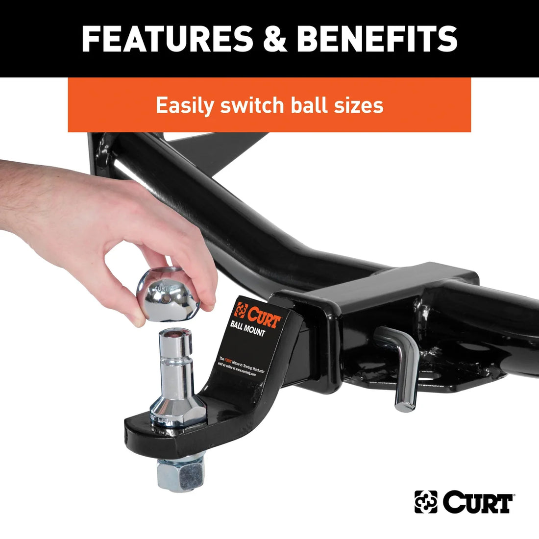 CURT Switch Ball Trailer Ball Set (1-7/8", 2" & 2-5/16" Balls, 1" x 2-1/4" Shank) 42225 - Additional View 5