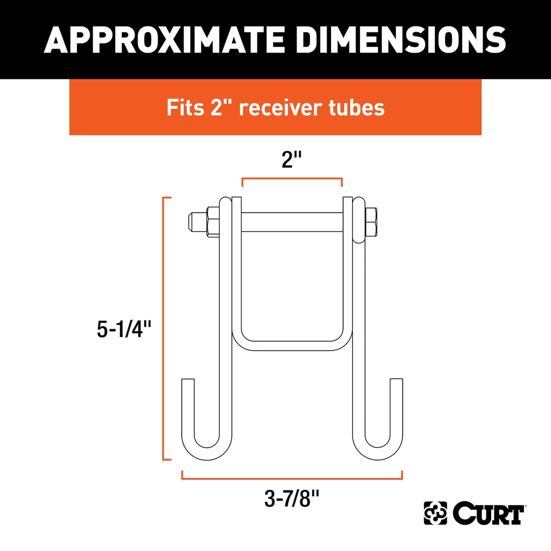 CURT Trailer Safety Chain Holder Bracket (2" Shank) 45806 - Back View