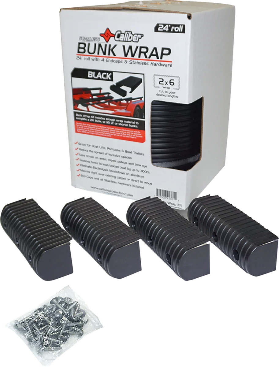 Caliber BunkWrap Endcap - 2"x6" - Black - 4 Pack 23053-BK - Back View