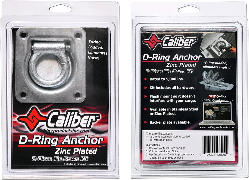 Caliber D-Ring - Zinc/Steel 13520 - Side View