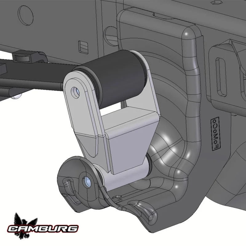 Camburg 10-14 Ford Raptor/ 04-14 F-150/ 80-96 F-150 4WD/ 80-96 Bronco TIG 4130 Shackles (extended) - Side View