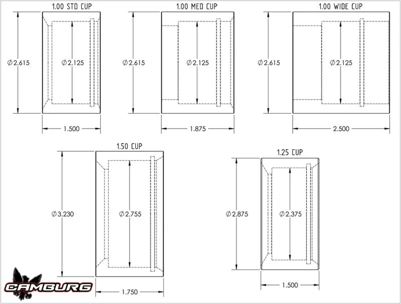 Camburg 1.50in. 4130 Uniball Cup - Back View