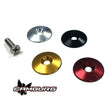 Load image into Gallery viewer, Camburg Black Fender Washer 10 Pack (aluminum washer bolt body clip 1/8in. tab) - Side View