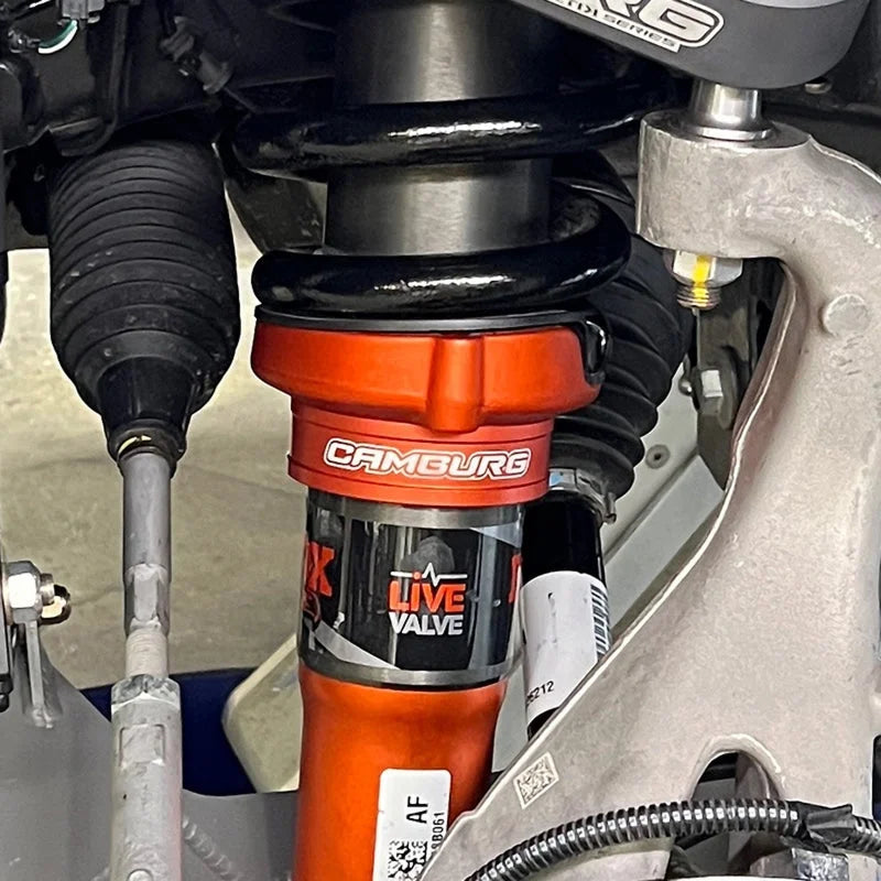 Camburg Ford Raptor 21-23 1in Front Spring Preload Spacer Kit (Fox Orange) - Side View