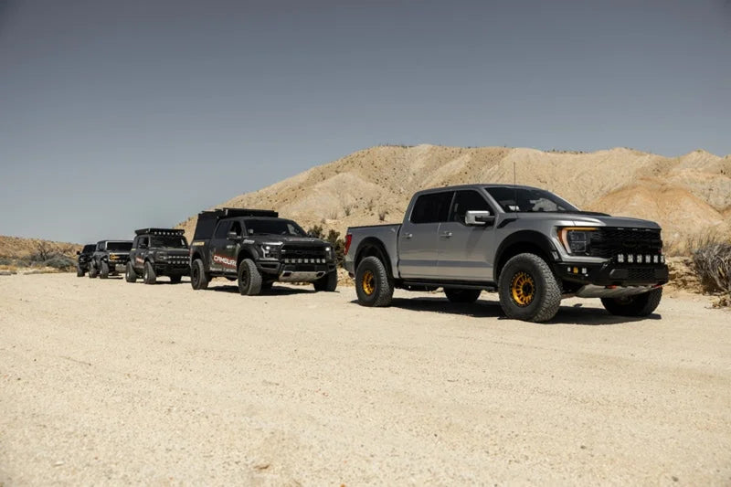 Camburg Ford Raptor 21-23 1in Front Spring Preload Spacer Kit (Fox Orange) - Installation View