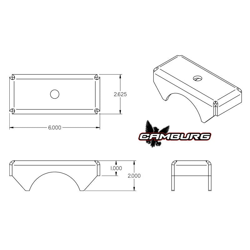 Camburg Leaf Spring Axle Perches (3.5in. OD tube) (pair) - Detail View