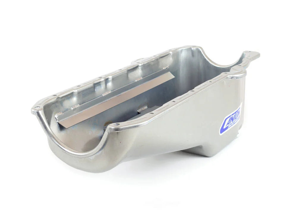 Canton 15-010 Oil Pan Stock Appearing Crate Engine Pan fits Chevy Small Block - Back View