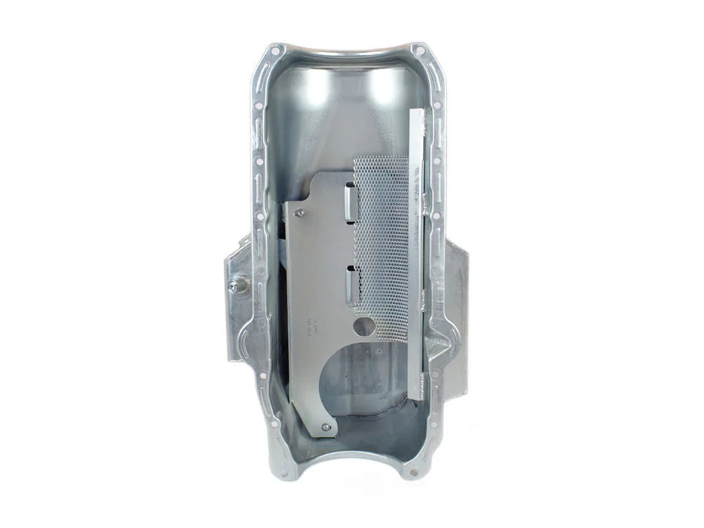 Canton 15-240T Oil Pan Road Race Pan fits 1986-Up Chevy Small Block Corvette - Installation View
