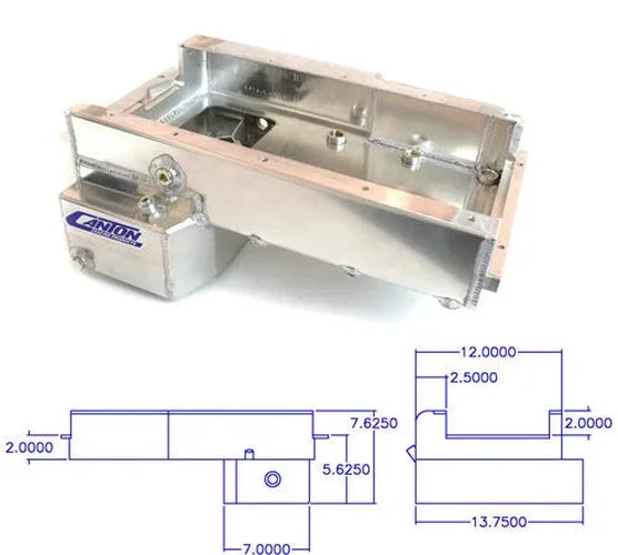 Canton Canton 15-286A Oil Pan Dart LS Next Front Sump Road Race Pan 15-286A - Back View