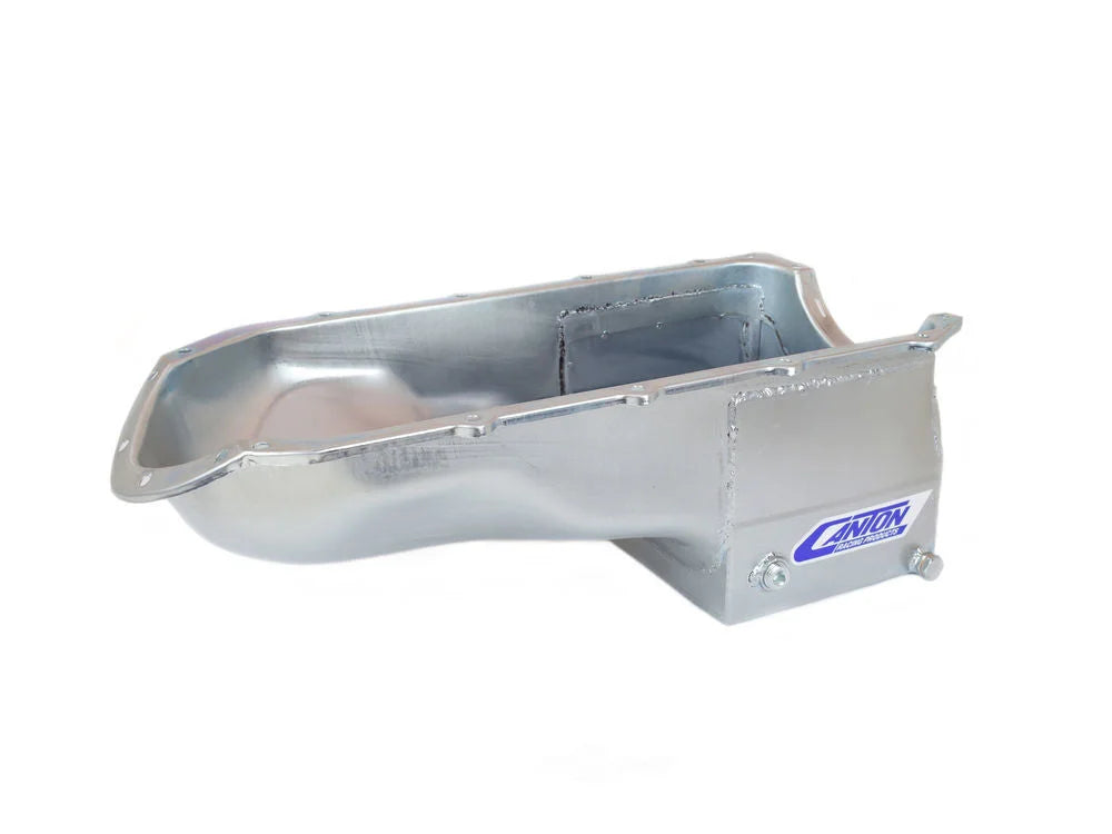 Canton 15-452 Oil Pan Early GTO Road Race Pan fits Pontiac 301-455 - Side View