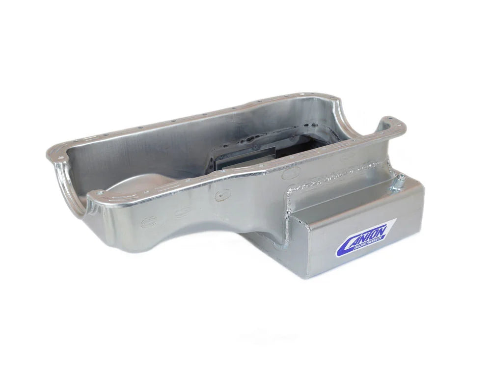 Canton 15-630 Oil Pan Front Sump Road Race Pan fits 1965-1993 Ford / Lincoln / Mercury 289-302 - Side View