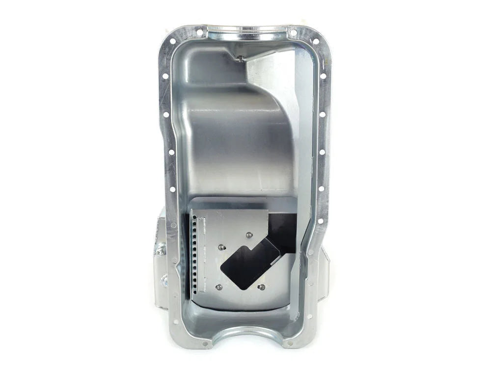 Canton 15-644 Oil Pan Rear T Sump Road Race Pan fits 1979-1995 Ford Mustang / Thunderbird 289-302 - Installation View