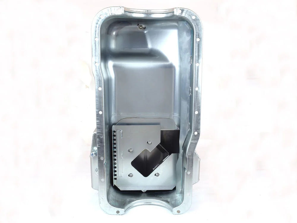 Canton 15-694 Oil Pan Fox Body Rear T Sump Road Race Pan fits Ford Mustang 351W - Installation View