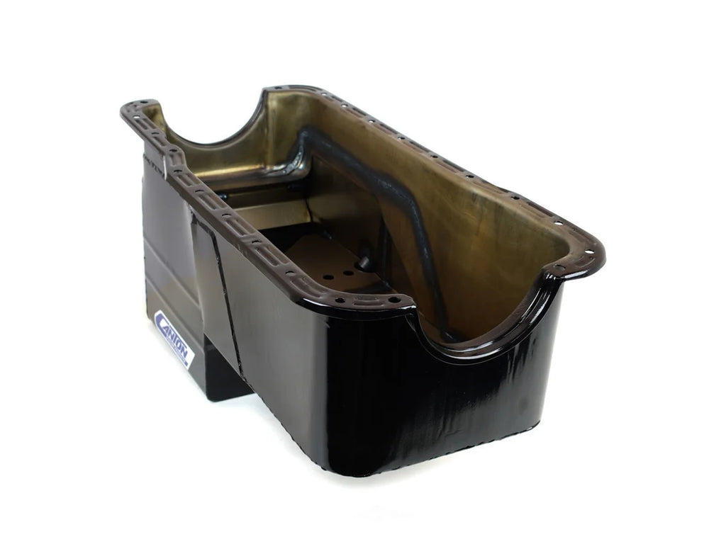 Canton 16-674 Oil Pan Rear Sump Oil Pan Black Powder Coat 16-674 fits Ford 351W 4X4 Truck - Back View