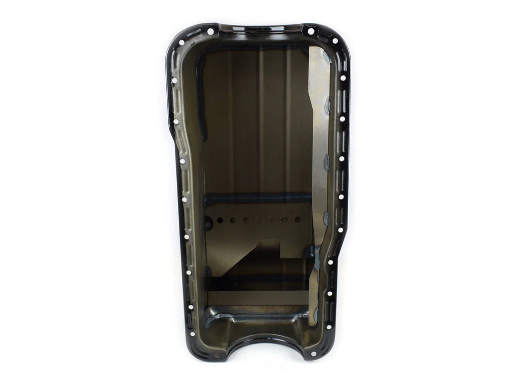 Canton 16-674 Oil Pan Rear Sump Oil Pan Black Powder Coat 16-674 fits Ford 351W 4X4 Truck - Installation View