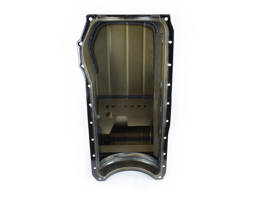 Canton 16-724 Oil Pan Rear Sump Oil Pan Black Powder Coat 16-724 fits Ford 351C 4X4 Truck - Installation View