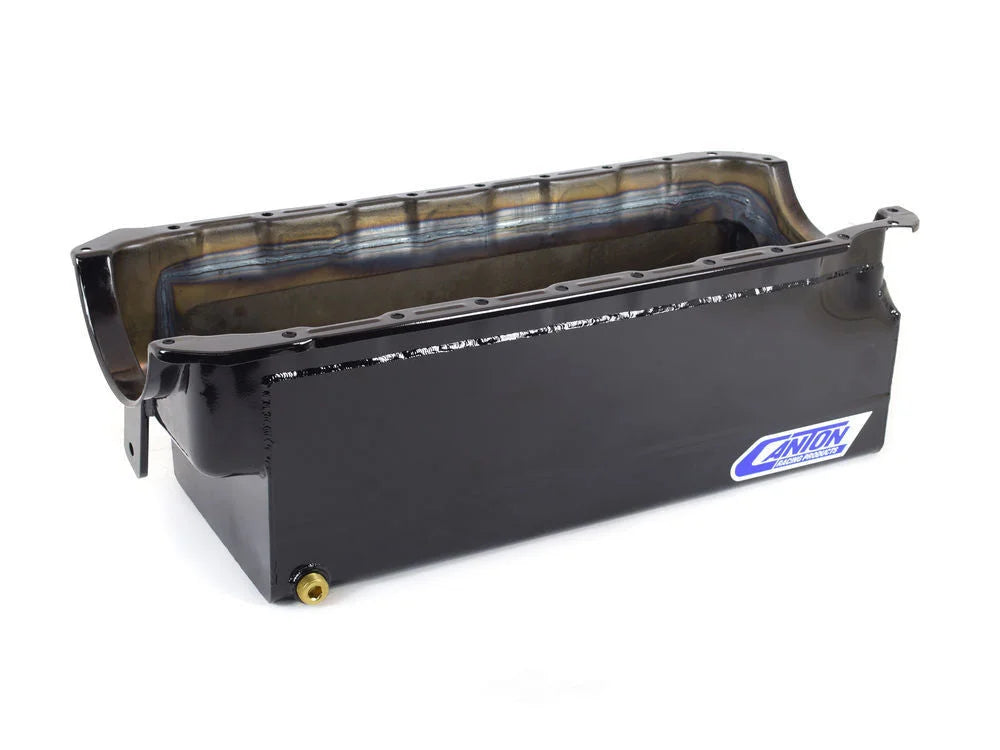 Canton 18-310 Oil Pan Marine Reverse Mount Oil Pan 18-310 fits Chevy Big Block Mark 4 - Side View