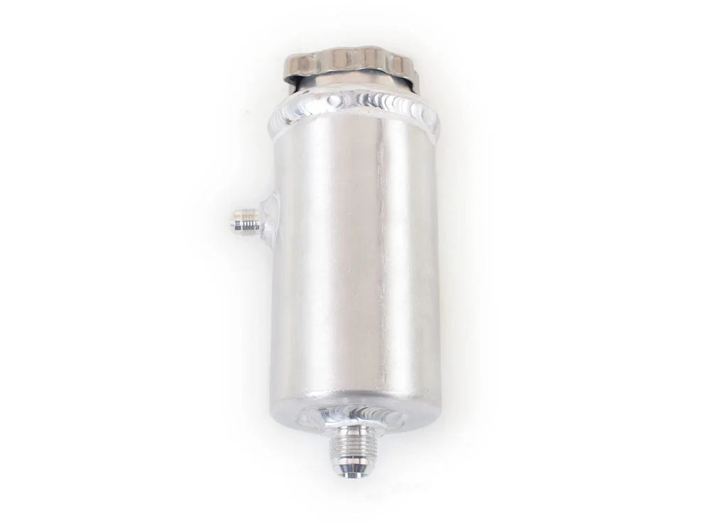 Canton Aluminum Power Steering Tank Universal -10AN and - 6AN Fittings 77-252 - Side View