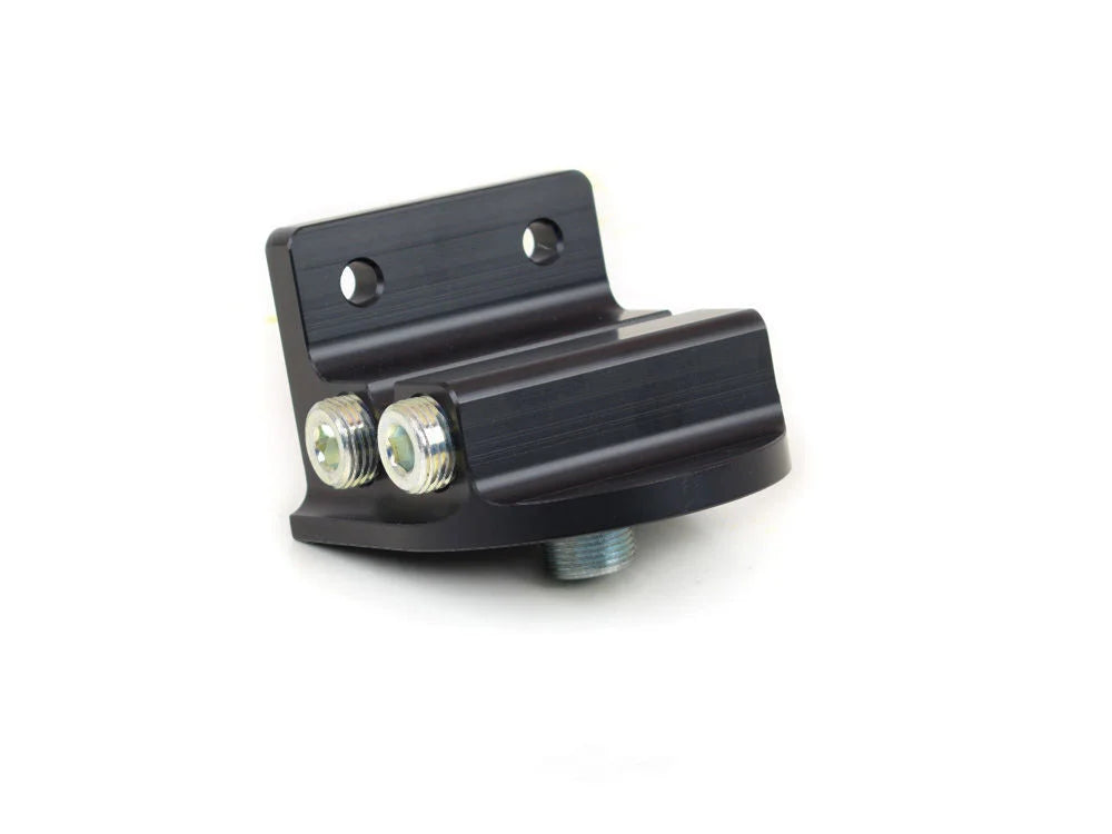 Canton Billet Alum Remote Oil Filter Mount For 22MM x 1.5 Thread Filters 22-623 - Side View
