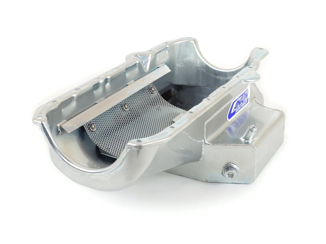 Canton Canton 11-102T Oil Pan Small Block Chevy Shallow Circle Track 12" Long Sump 11-102T - Side View