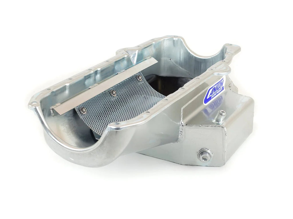 Canton Canton 11-120M Oil Pan Small Block Chevy 12" Circle Track Long Sump 7" Deep 11-120M - Back View