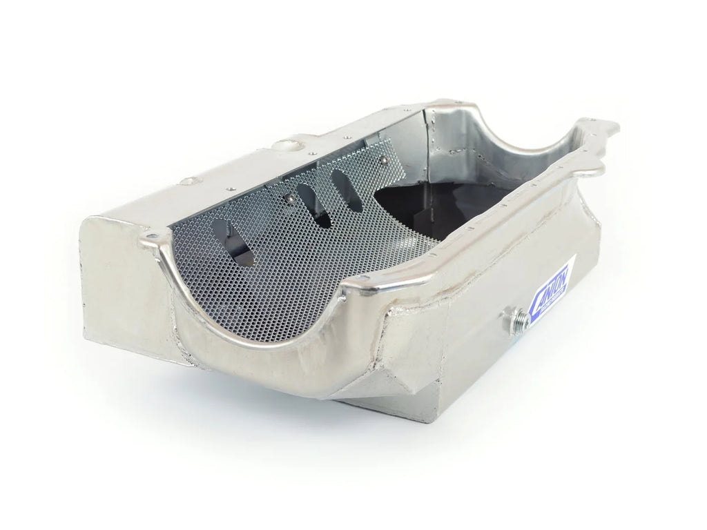 Canton Canton 11-196 Oil Pan Small Block Chevy Shallow Open Chassis Circle Track Pan 11-196 - Side View