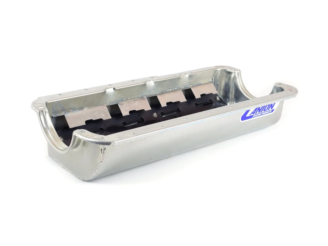 Canton Canton 12-444 Oil Pan Ford 289-302 Shallow Dry Sump Power Pan Right Hand Exits 12-444 - Back View