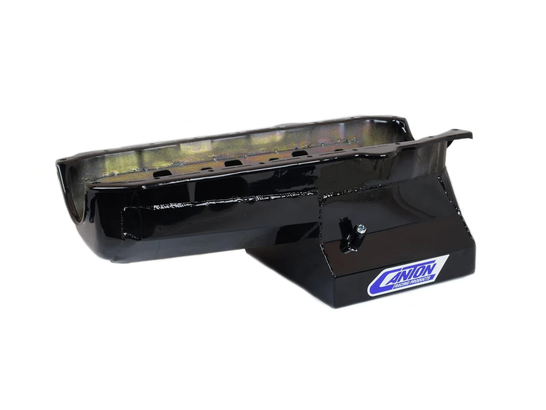 Canton Canton 13-104BLK Oil Pan Small Block Chevy Pre-1985 Drag Race Power Series Pan 13-104BLK - Side View