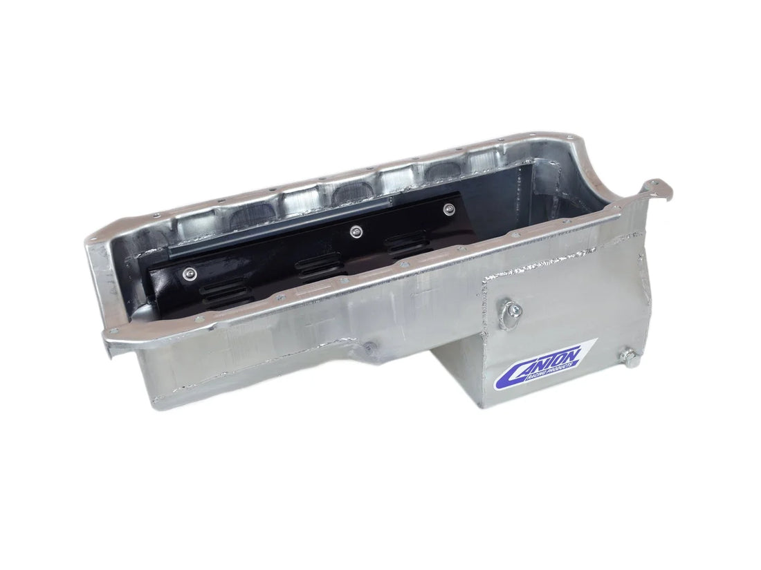Canton Canton 13-334 Oil Pan Big Block Chevy Drag Race Pan For Aftermarket Starter 13-334 - Side View