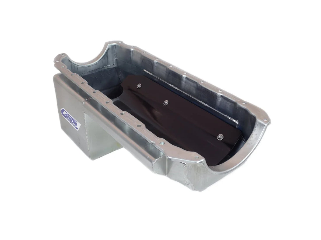 Canton Canton 13-334 Oil Pan Big Block Chevy Drag Race Pan For Aftermarket Starter 13-334 - Back View