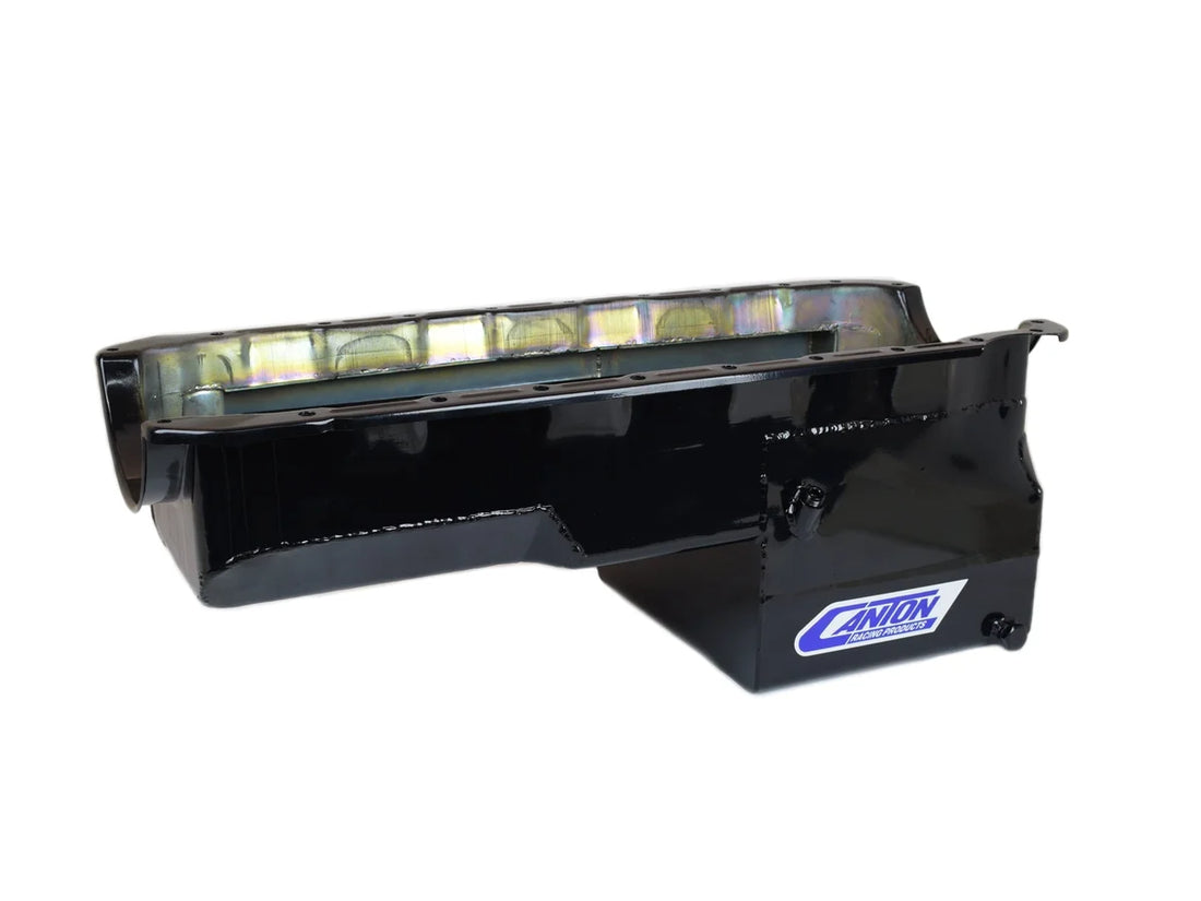 Canton Canton 13-334BLK Oil Pan Big Block Chevy Drag Race Pan For Aftermarket Starter 13-334BLK - Side View