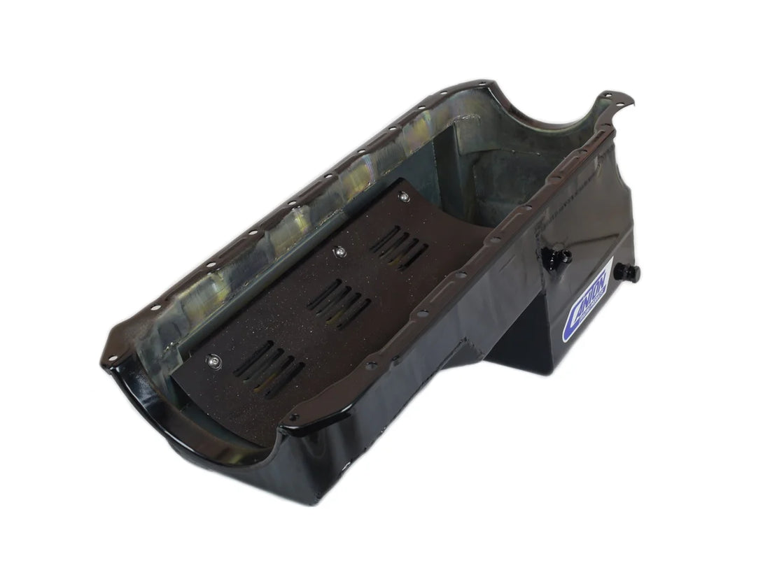 Canton Canton 13-334BLK Oil Pan Big Block Chevy Drag Race Pan For Aftermarket Starter 13-334BLK - Back View