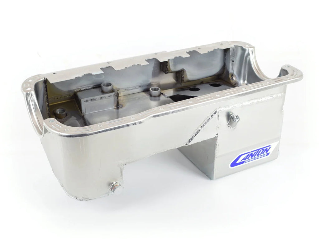 Canton Canton 13-622 Oil Pan Ford 289-302 Fox Body Drag Race Front Sump Pro Power Pan 13-622 - Installation View