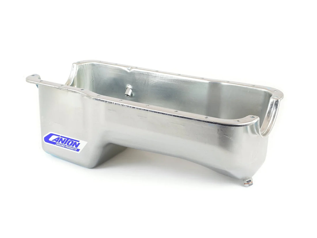 Canton Canton 13-650 Oil Pan For Ford 351W Stock Appearing Pan W/ Baffle & Drain Plugs 13-650 - Installation View