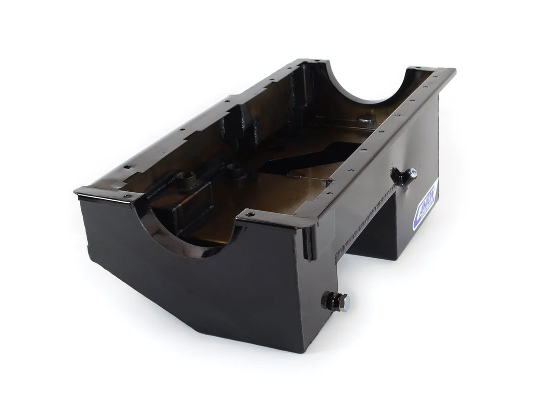 Canton Canton 13-672SVBLK Oil Pan For Ford 351W SVO Fox Body Drag Race Power Series Pan 13-672SVBLK - Side View