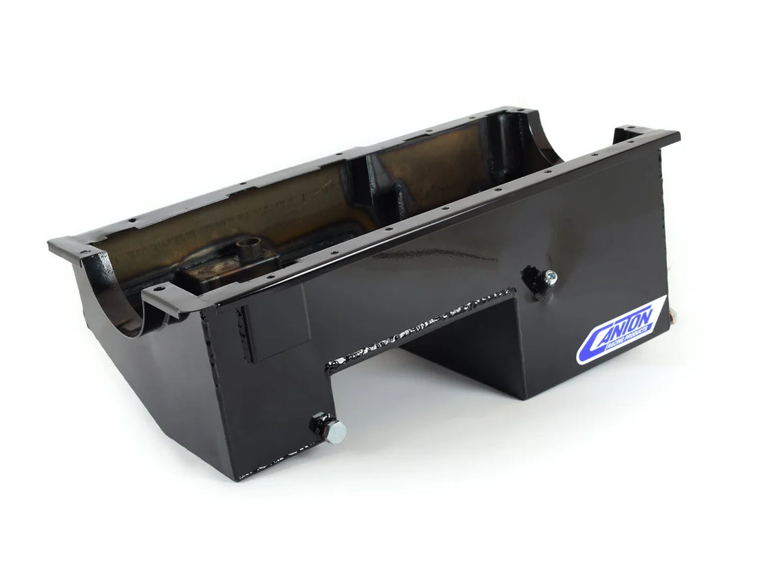Canton Canton 13-672SVBLK Oil Pan For Ford 351W SVO Fox Body Drag Race Power Series Pan 13-672SVBLK - Back View