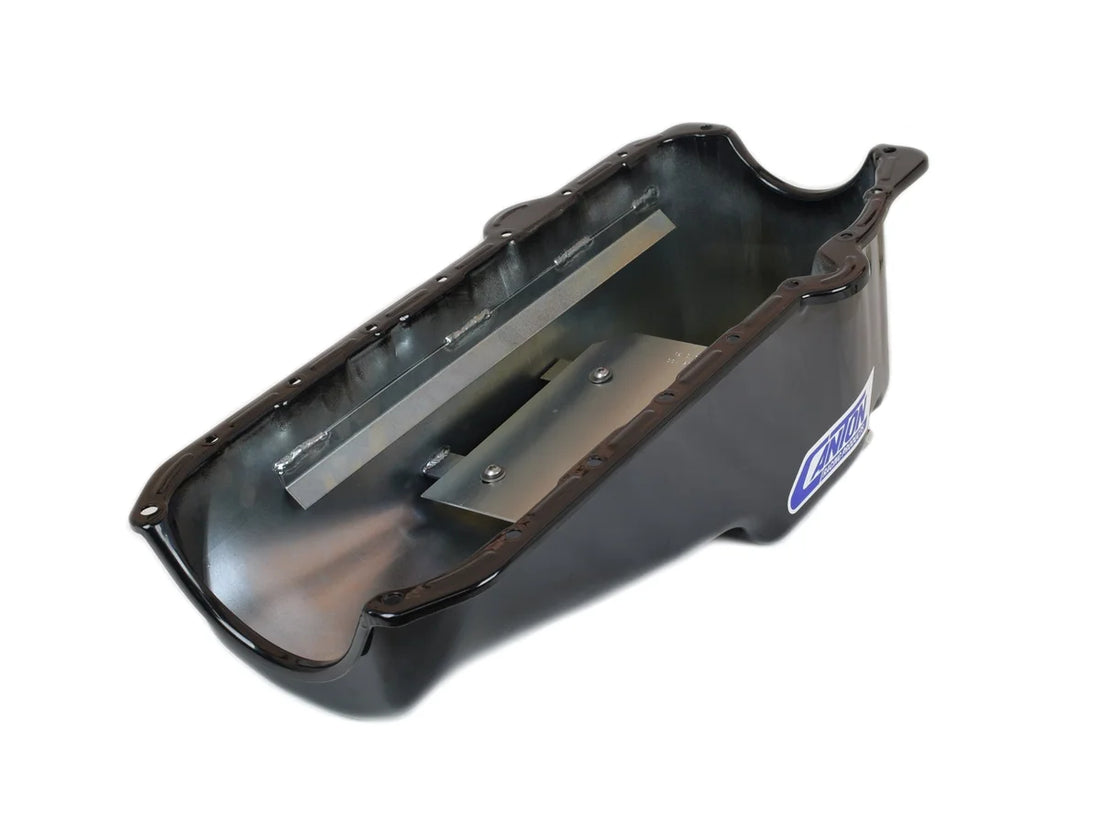 Canton Canton 15-010BLK Oil Pan Small Block Chevy Stock Appearing Crate Engine Pan 15-010BLK - Side View