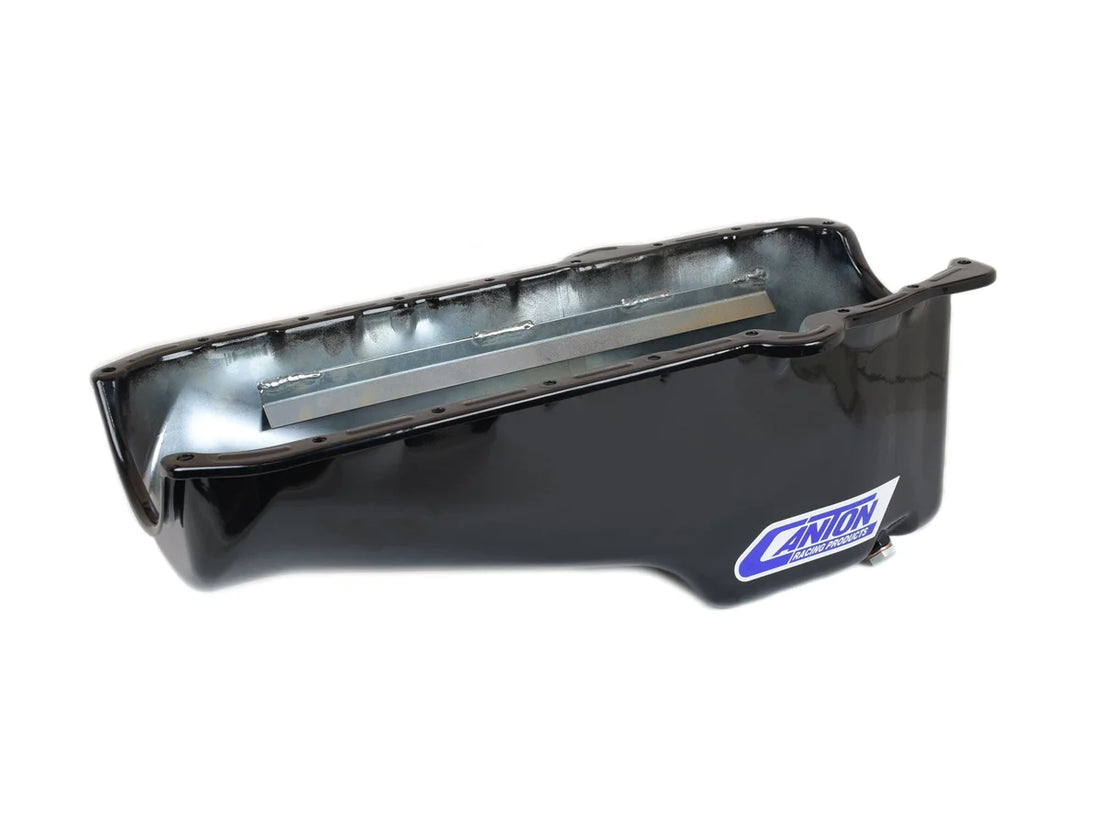Canton Canton 15-010BLK Oil Pan Small Block Chevy Stock Appearing Crate Engine Pan 15-010BLK - Back View