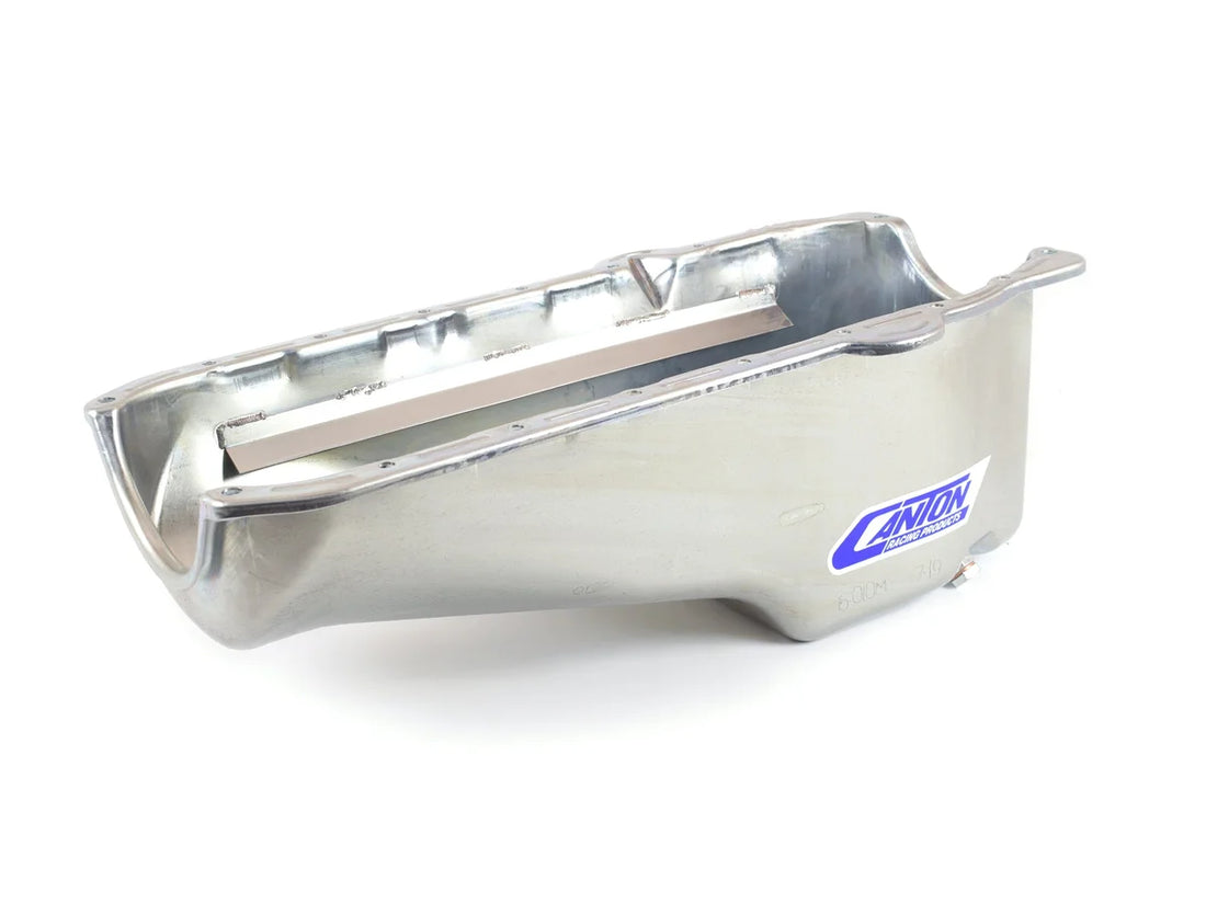 Canton Canton 15-010M Oil Pan Small Block Chevy Stock Appearing Crate Engine Pan 15-010M - Back View