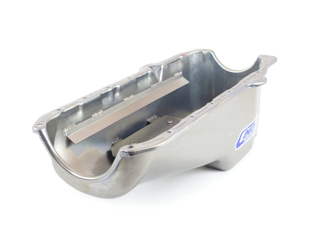 Canton Canton 15-010M Oil Pan Small Block Chevy Stock Appearing Crate Engine Pan 15-010M - Installation View