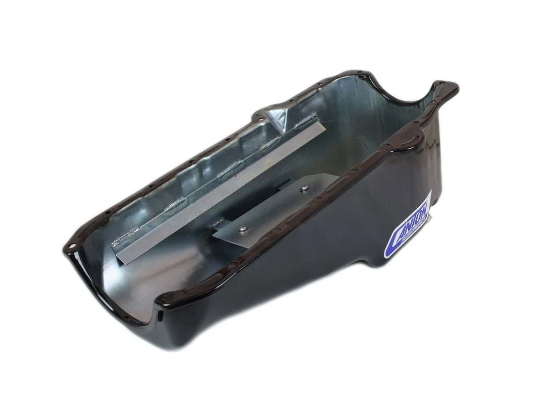 Canton Canton 15-010MBLK Oil Pan Small Block Chevy Stock Appearing Crate Engine Pan 15-010MBLK - Side View