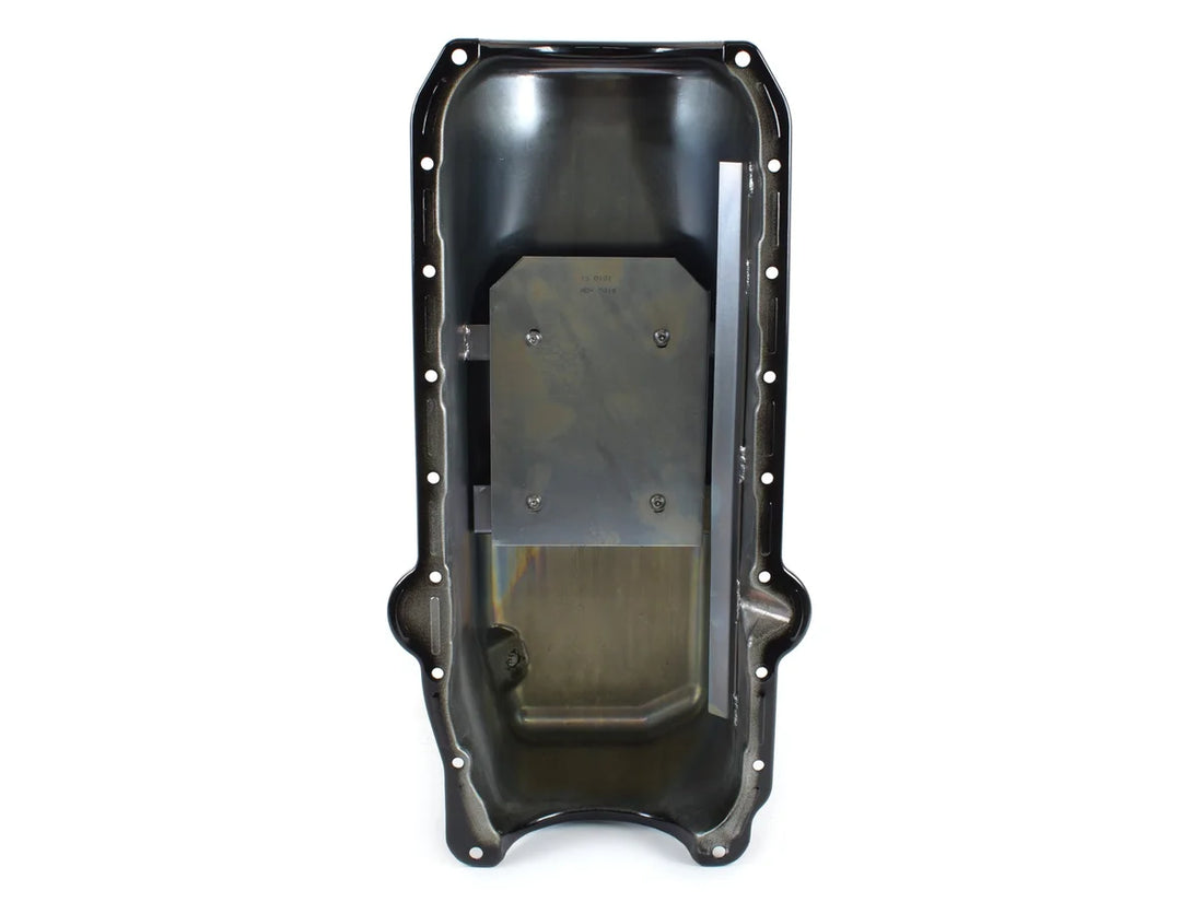 Canton Canton 15-010TBLK Oil Pan Small Block Chevy Stock Appearing Crate Engine Pan 15-010TBLK - Back View