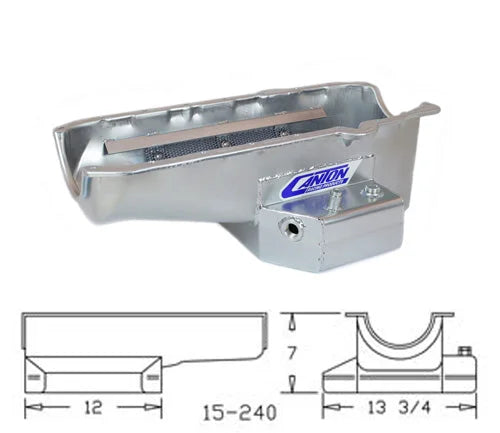 Canton Canton 15-240 Oil Pan Small Block Chevy Corvette Pre-1980 Road Race Pan 15-240 - Back View
