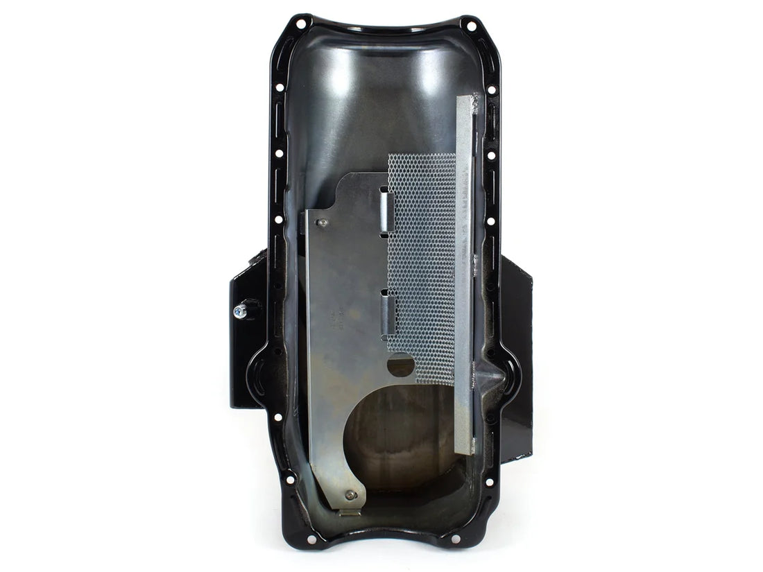 Canton Canton 15-240MBLK Oil Pan Small Block Chevy Corvette Road Race Pan RH Dipstick 15-240MBLK - Side View