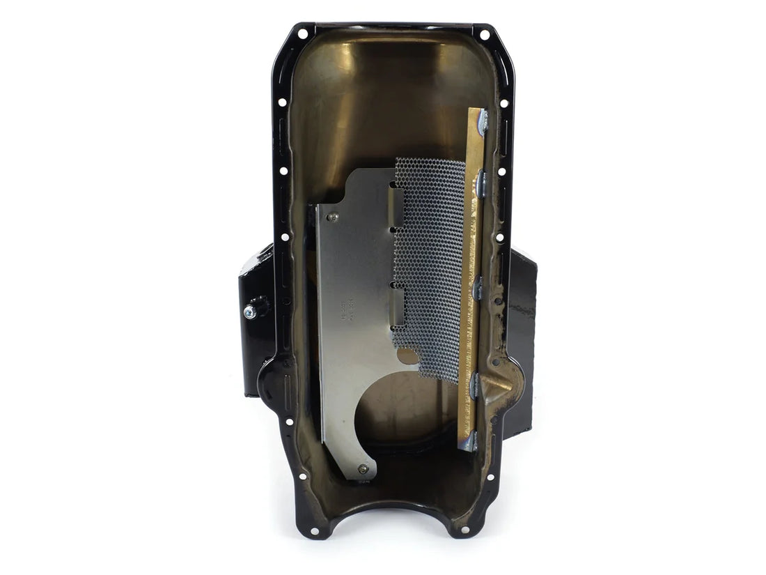 Canton Canton 15-240TBLK Oil Pan Small Block Chevy 1986 and Up Corvette Road Race Pan 15-240TBLK - Side View