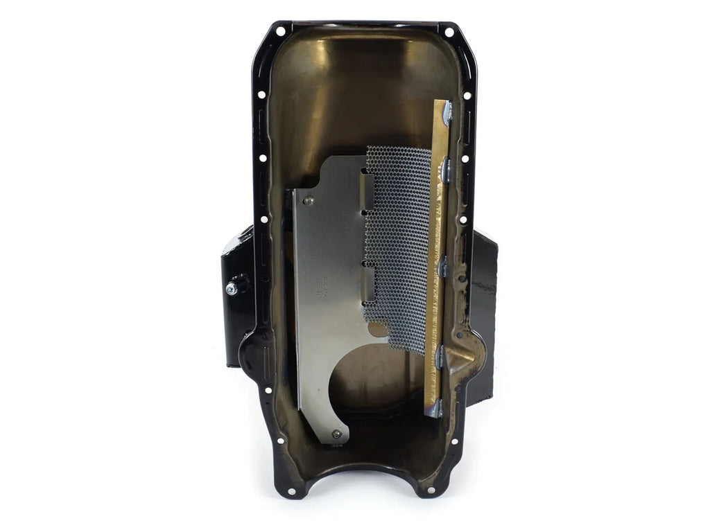 Canton Canton 15-240TBLK Oil Pan Small Block Chevy 1986 and Up Corvette Road Race Pan 15-240TBLK - Side View