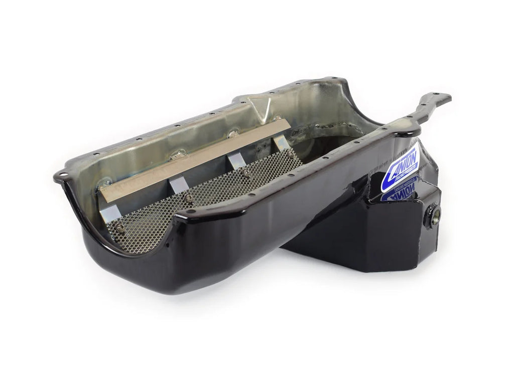 Canton Canton 15-244TBLK Oil Pan For Small Block Chevy F Body Road Race 1 Piece Seal 15-244TBLK - Side View