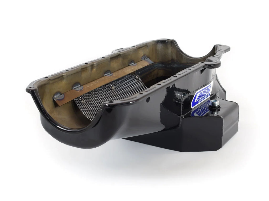 Canton Canton 15-250BLK Oil Pan For Pre-1980 Small Block Chevy G Body Road Race Pan 15-250BLK - Side View