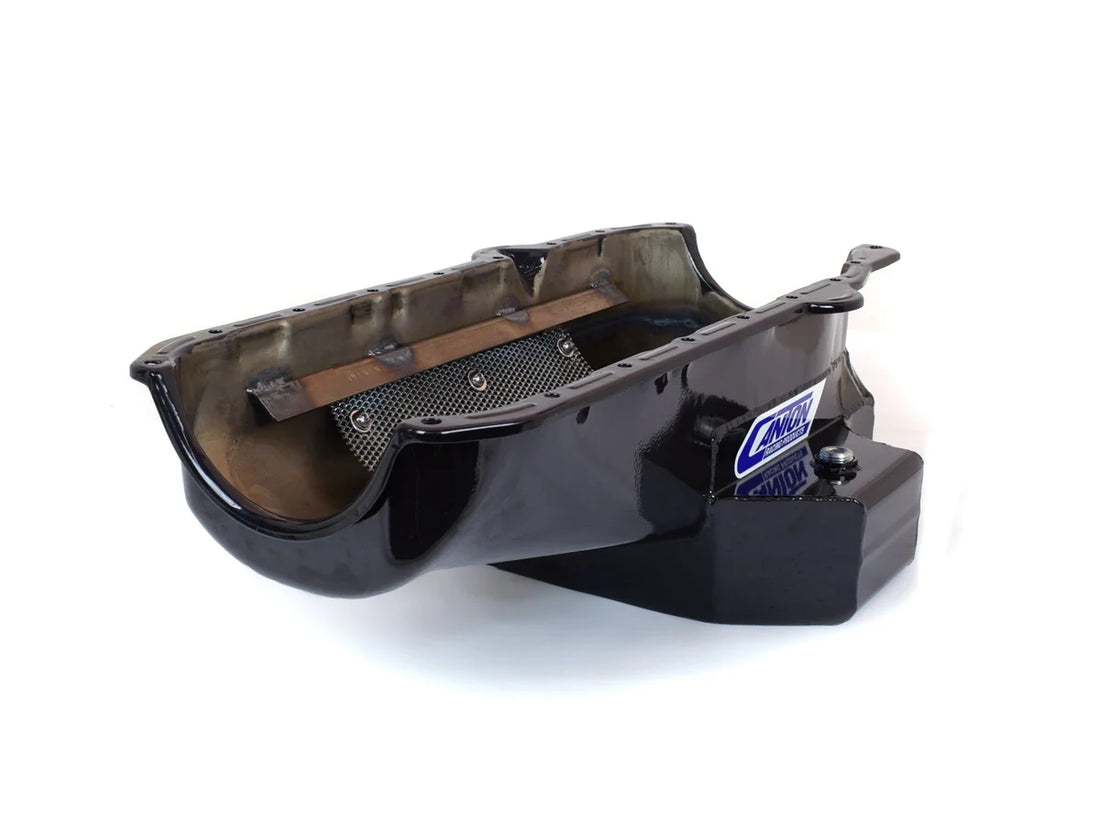 Canton Canton 15-250TBLK Oil Pan For SBC G Body Road Race Pan 1 Piece Seal 15-250TBLK - Installation View